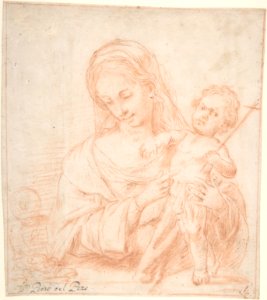 Half-length Virgin and Standing Child with Indications of a Young Saint John the Baptist at Left MET DP800309