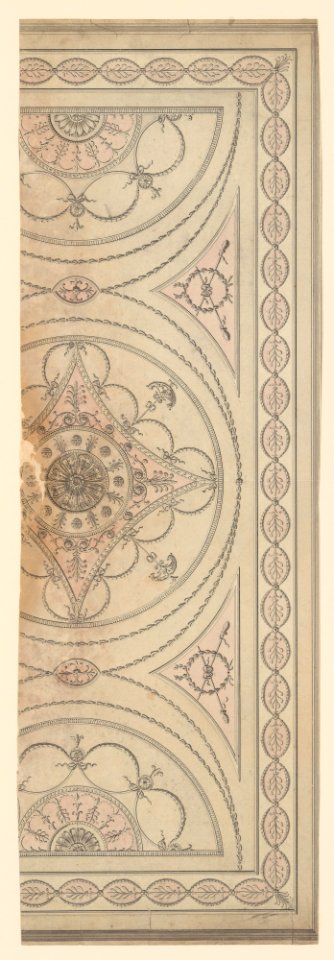 Half Plan of a Ceiling with an Oval Center and Semicircular Ends MET DP244881