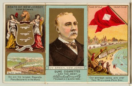 Governor Green, New Jersey, from "Governors, Arms, Etc." series (N133-2), issued by Duke Sons & Co. MET DP865538