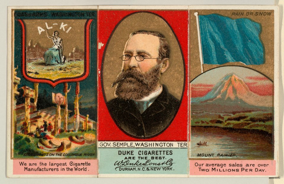 Governor Semple, Washington Territory, from "Governors, Arms, Etc." series (N133-2), issued by Duke Sons & Co. MET DP865543