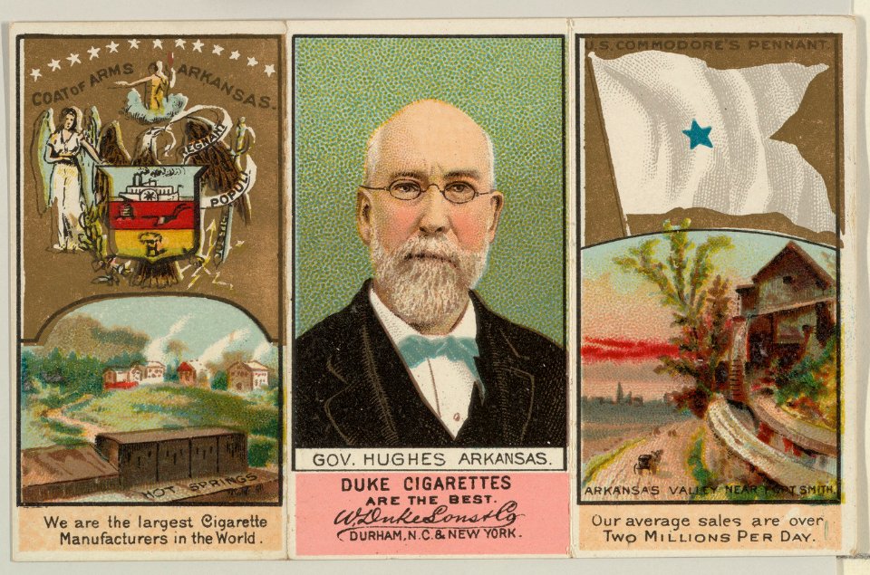 Governor Hughes, Arkansas, from "Governors, Arms, Etc." series (N133-2), issued by Duke Sons & Co. MET DP865516