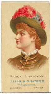 Grace Langdon, from World's Beauties, Series 2 (N27) for Allen & Ginter Cigarettes MET DP838136