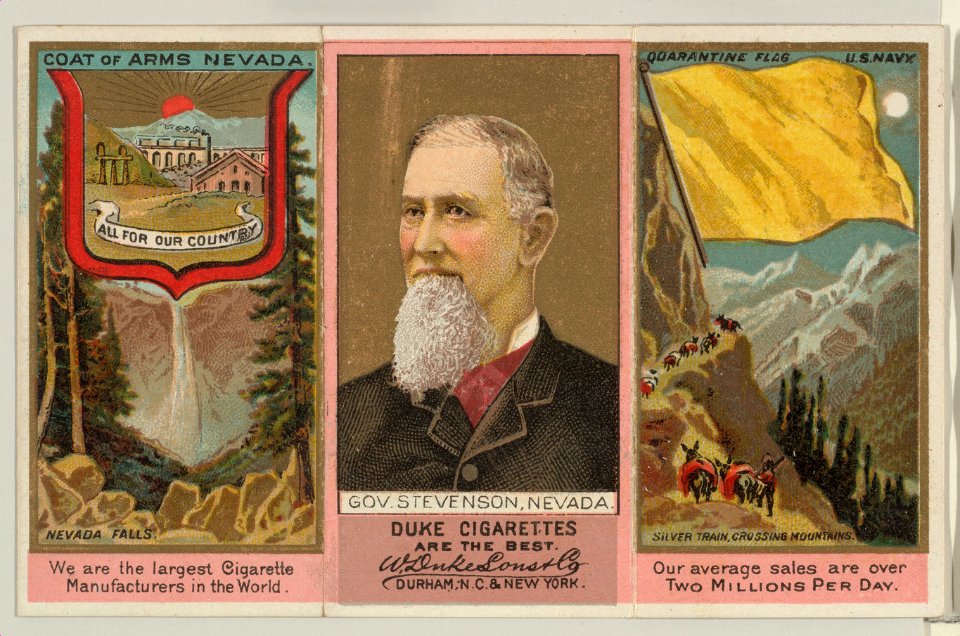 Governor Stevenson, Nevada, from "Governors, Arms, Etc." series (N133-2), issued by Duke Sons & Co. MET DP865517