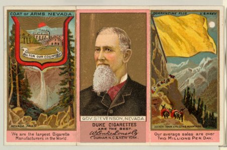 Governor Stevenson, Nevada, from "Governors, Arms, Etc." series (N133-2), issued by Duke Sons & Co. MET DP865517