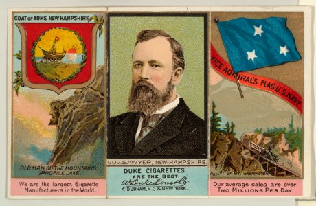Governor Sawyer, New Hampshire, from "Governors, Arms, Etc." series (N133-2), issued by Duke Sons & Co. MET DP865514
