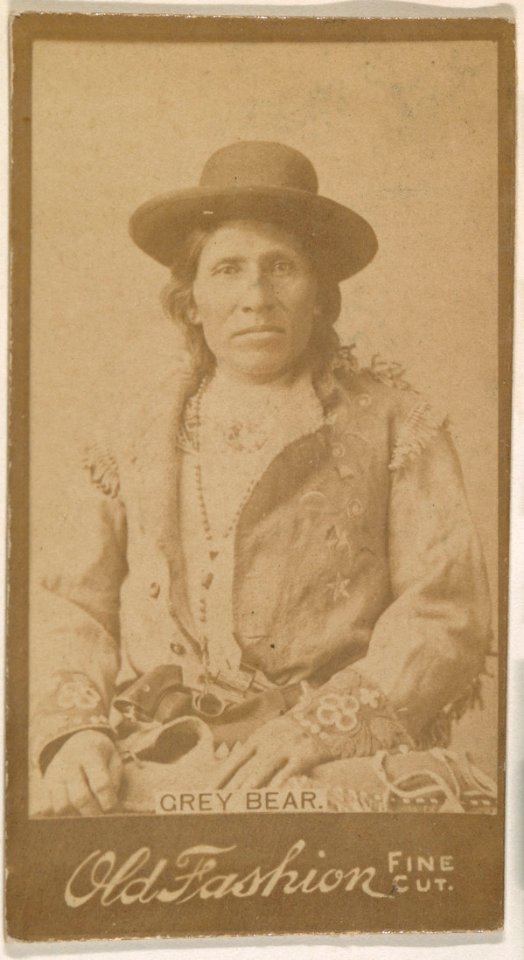 Grey Bear, from the Indian Chiefs series (N681) promoting Old Fashion Fine Cut Tobacco MET DPB870023