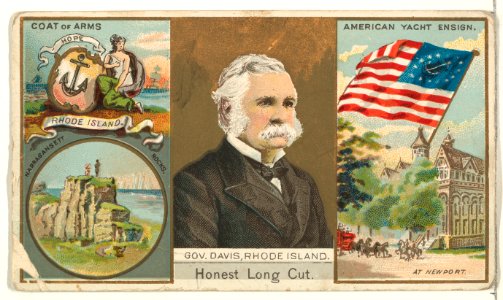 Governor Davis, Rhode Island, from "Governors, Arms, Etc." series (N133-1), issued by Duke Sons & Co. MET DP865496