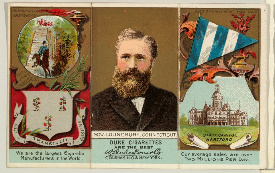 Governor Lounsbury, Connecticut, from "Governors, Arms, Etc." series (N133-2), issued by Duke Sons & Co. MET DP865515
