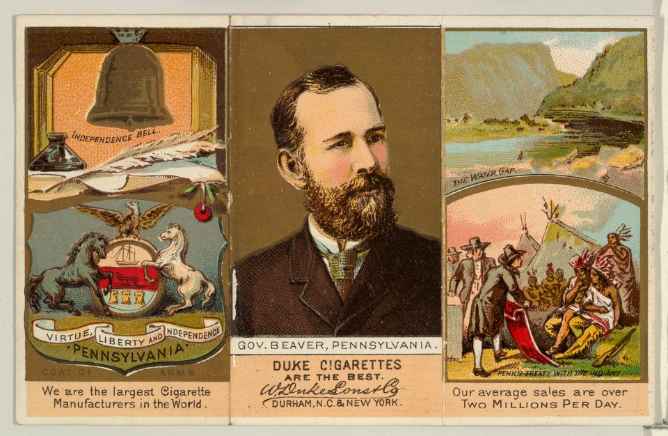 Governor Beaver, Pennsylvania, from "Governors, Arms, Etc." series (N133-2), issued by Duke Sons & Co. MET DP865540