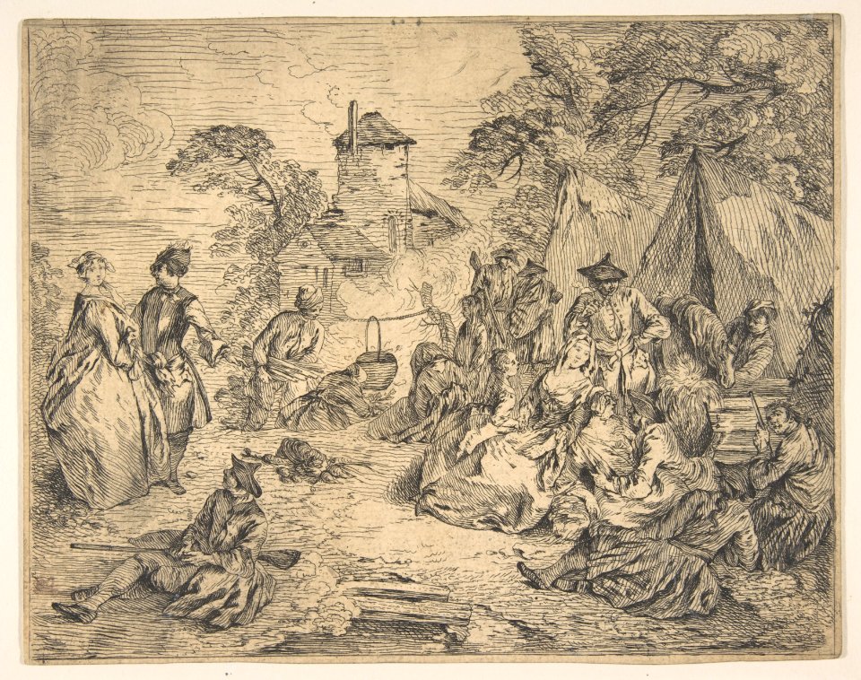 Halte des Troupes (Soldiers and Women in an Encampment) MET DP809397