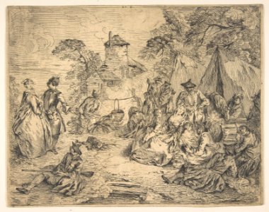 Halte des Troupes (Soldiers and Women in an Encampment) MET DP809397