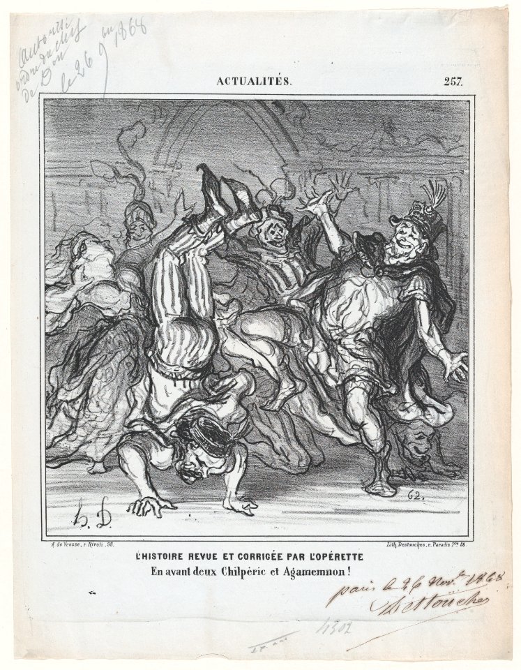 History revised and corrected by the operetta- Go ahead Chilperic and Agamemnon!, from 'News of the day,' published in Le Charivari, December 11, 1868 MET DP877735
