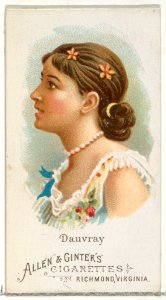 Helen Dauvray, from World's Beauties, Series 1 (N26) for Allen & Ginter Cigarettes MET DP838089