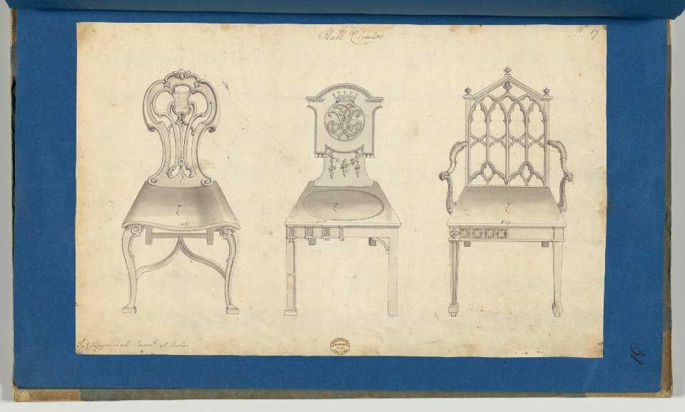 Hall Chairs, in Chippendale Drawings, Vol. I MET DP-14278-026