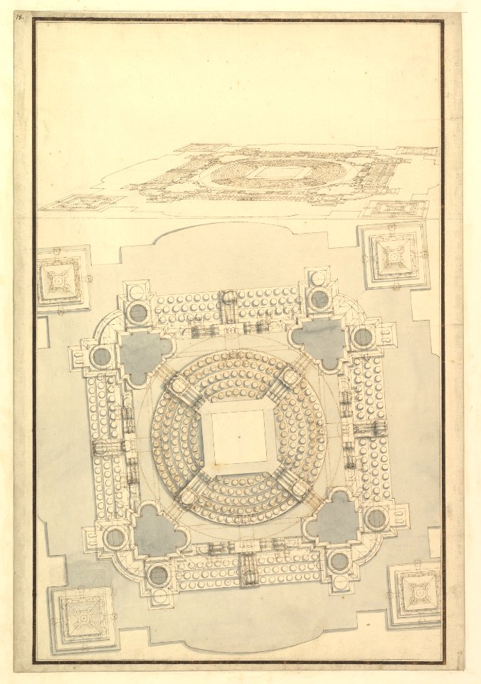 Ground Plan of the Catafalque for Anna Cristina, Wife of Carlo Emanuele II of Savoy MET DP820100