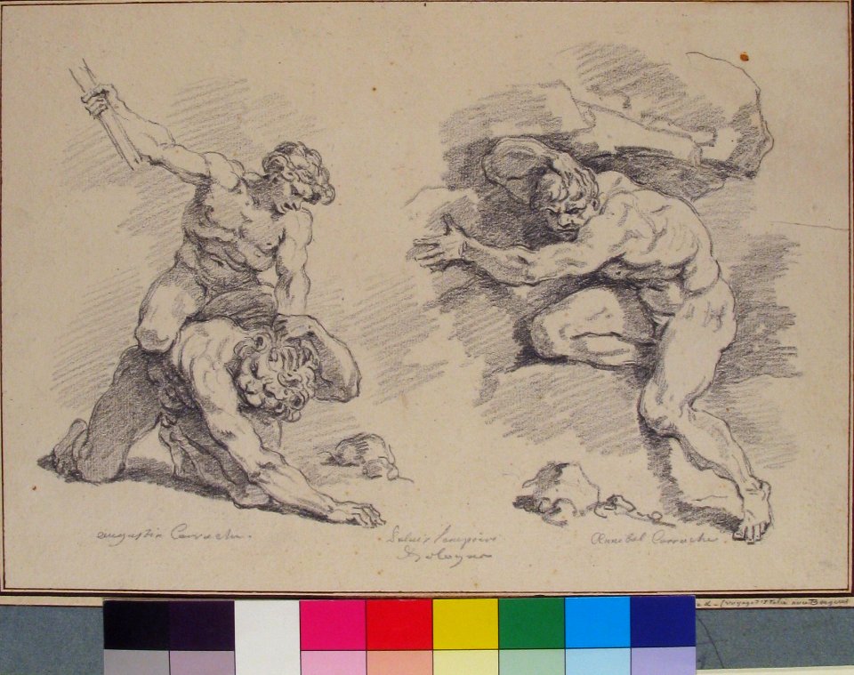 Hercules and Cacus, after Annibale Carracci, and the Destruction of Enceladus, after Agostino Carracci MET 60.53