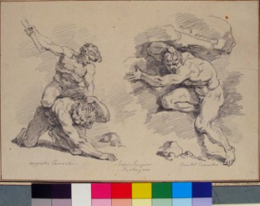 Hercules and Cacus, after Annibale Carracci, and the Destruction of Enceladus, after Agostino Carracci MET 60.53