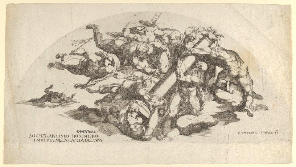 Group from the Last Judgment, Angels Carrying the Column of the Flagellation and the Sponge and Ladder of the Crucifixion MET DP854651