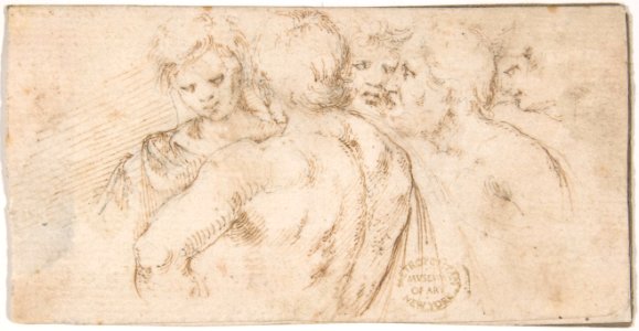 Group of Five Male Figures in Half-length MET DP801782