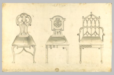 Hall Chairs, in Chippendale Drawings, Vol. I MET DP104152