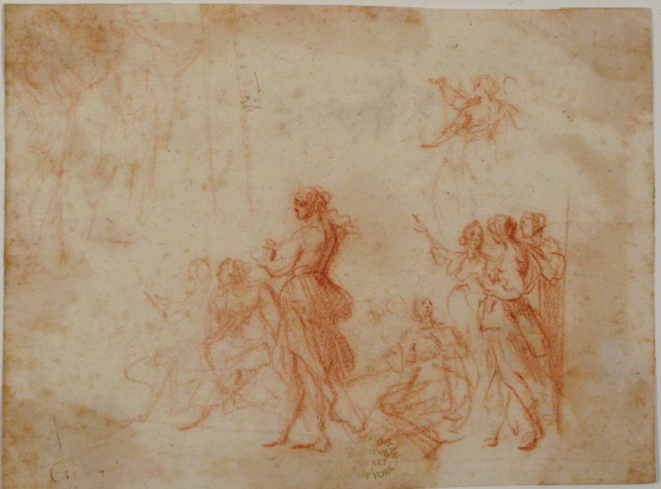 Group of Standing and Seated Female Figures (recto); Costumed Female Figure (verso) MET 80.3.327 RECTO