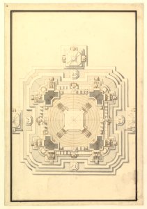 Ground Plan for a Catafalque for Leopold, Duke of Lorraine (d. 1729) MET DP820098