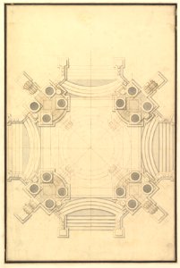 Ground Plan for Catafalque for Johann Wilhelm, Count Palatine of the Rhine (d. 1716). MET DP820113