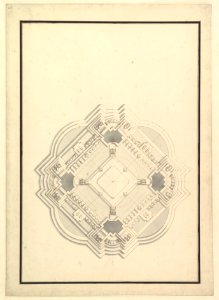 Ground Plan for a Catafalque for Louis I, King of Spain (reigned only a few months, died 1724) MET DP820109