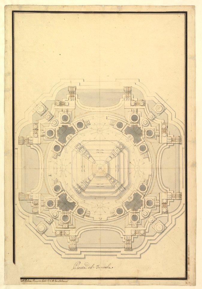 Ground Plan for the Catafalque for Louis XIV (d. 1715) MET DP820112
