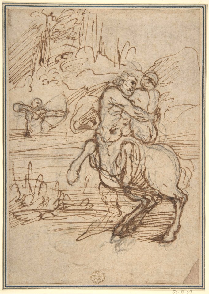 Hercules, Nessus the Centaur, and Deianeira; part of a cycle depicting the Labors of Hercules MET DP802201