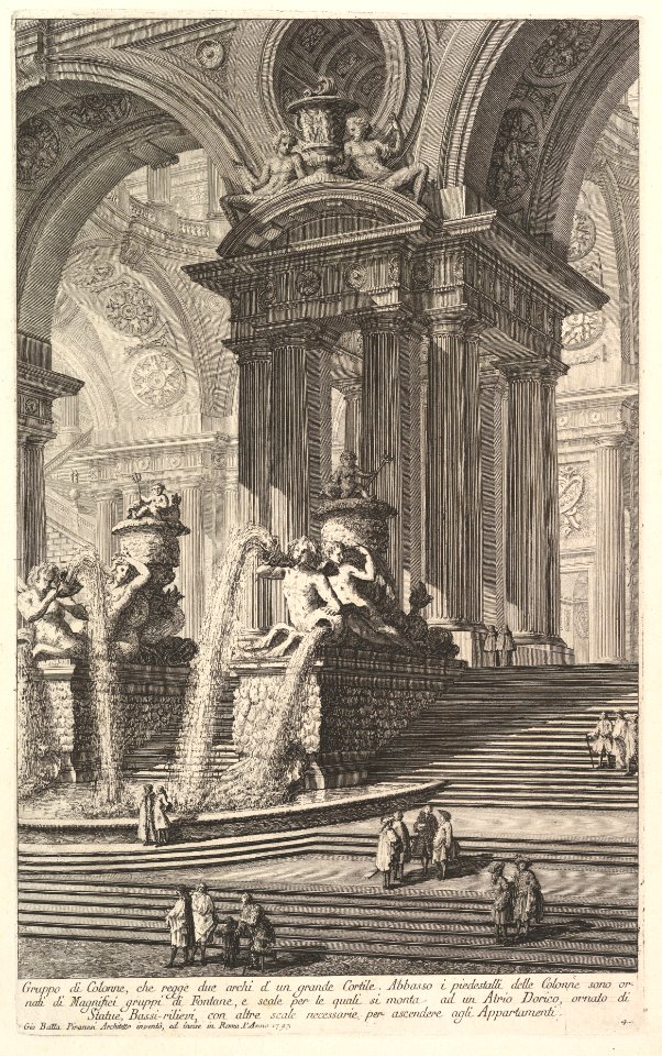Group of columns which support two arches of a great courtyard . . . (Gruppo di Colonne, che regge due archi d'un grande Cortile . . . ) MET DP827979