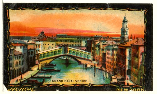 Grand Canal, Venice, from the Transparencies series (N137) issued by W. Duke, Sons & Co. to promote Honest Long Cut Tobacco MET DP865662. Free illustration for personal and commercial use.