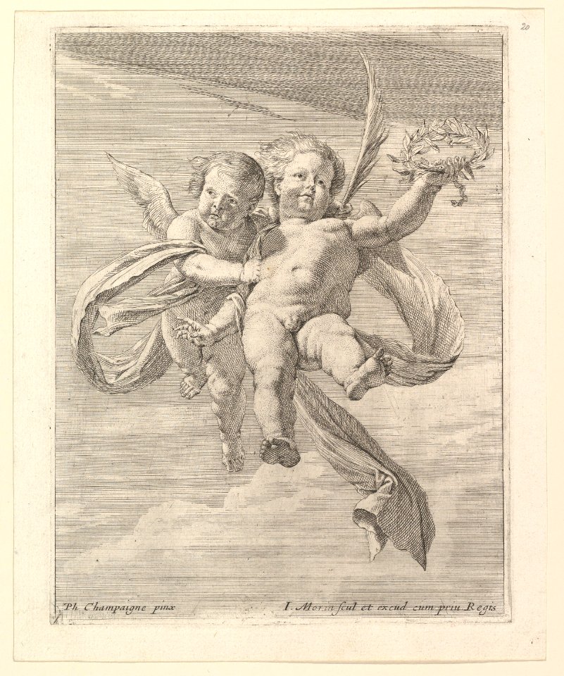 Groupe de deux angelots (l'un regardant de face et l'autre vers la gauche) MET DP819811