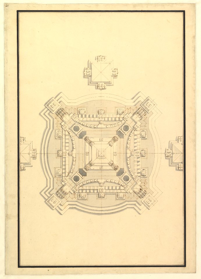 Ground Plan for a Catafalque for the regent of France Philip, Duke d'Orleans (1674-1723) MET DP820096