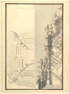 Half Elevation and Half Ground Plan for a Catafalque MET DP820171