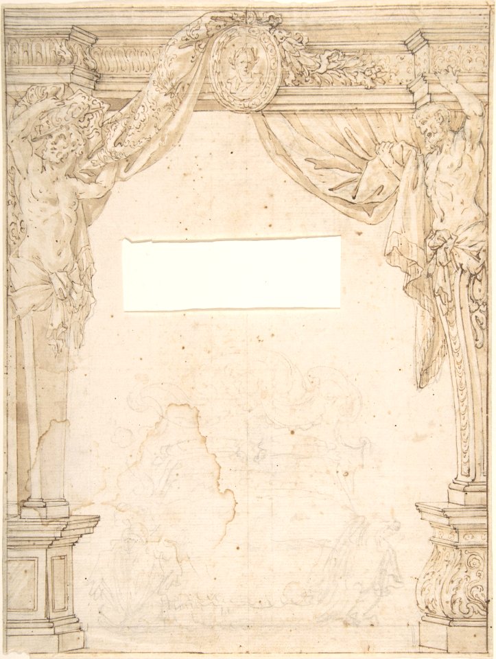 Herms Supporting and Overdoor with Portrait Oval MET DP802585