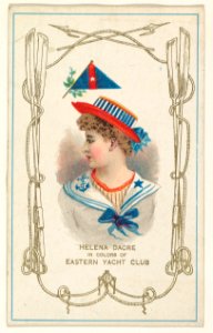 Helena Dacre in Colors of Eastern Yacht Club, from the Yacht Colors of the World series (N140) issued by Duke Sons & Co. to promote Honest Long Cut Tobacco MET DP865789