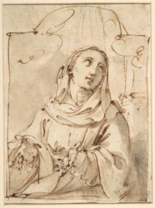 Half Figure of a Female Saint MET DP809893