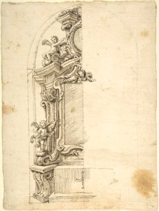Half design for the decoration of an Altar with Putti. MET DP803503