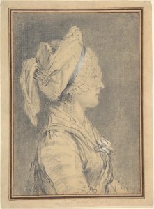 Half Figure of a Woman Wearing a Cap, in Profile to Right MET DP808116