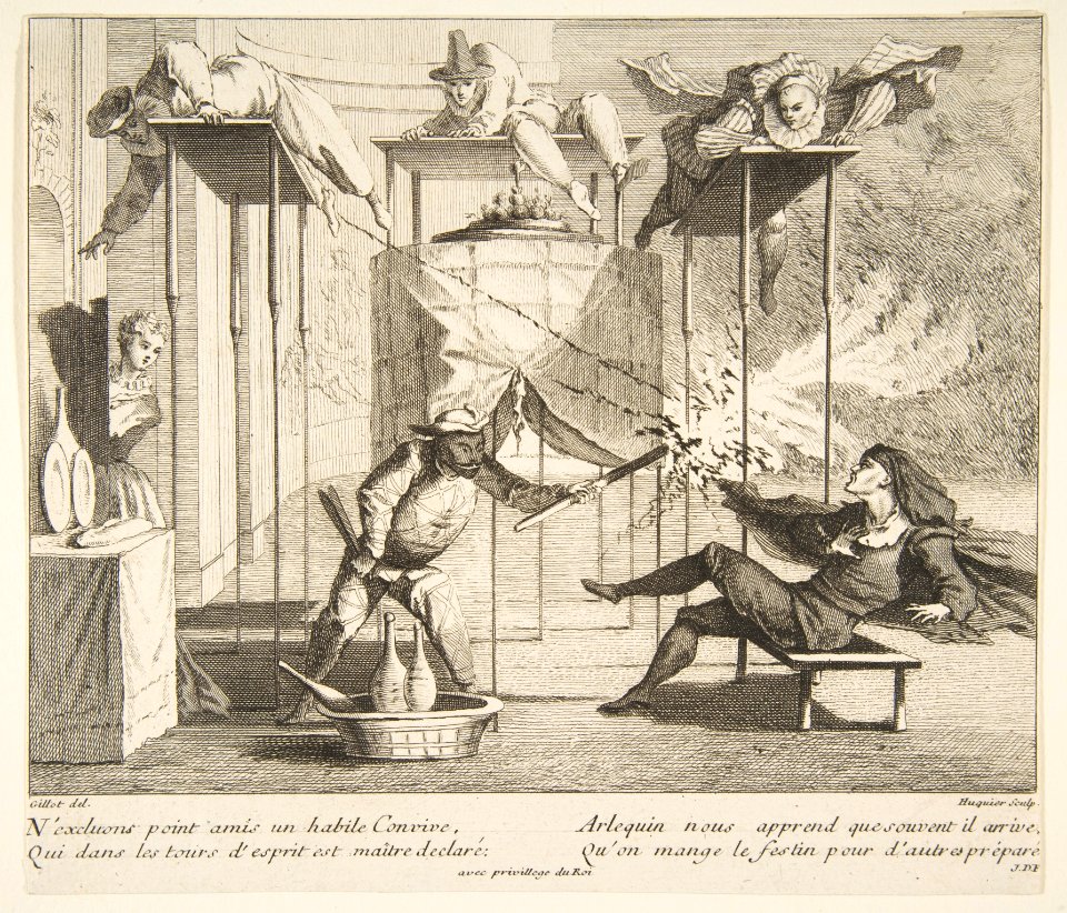 Harlequin menaces Scaramouche with a Torch MET DP815065