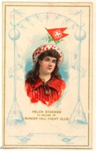 Helen Standish in Colors of Bunker Hill Yacht Club, from the Yacht Colors of the World series (N140) issued by Duke Sons & Co. to promote Honest Long Cut Tobacco MET DP865760