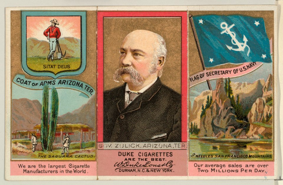 Governor Zulick, Arizona Territory, from "Governors, Arms, Etc." series (N133-2), issued by Duke Sons & Co. MET DP865522