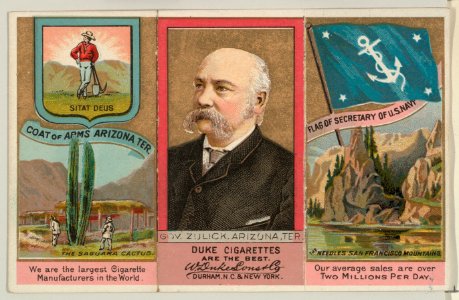 Governor Zulick, Arizona Territory, from "Governors, Arms, Etc." series (N133-2), issued by Duke Sons & Co. MET DP865522