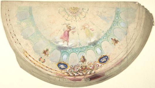 Half of a Circular Ceiling Design with Nymphs MET DP806270