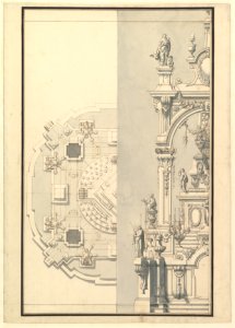 Half Plan and Half Elevation for a Catafalque for an Electress Palatine MET DP820091