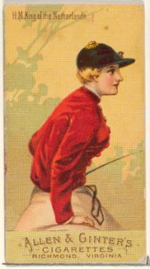 H.M. King of the Netherlands, from the Racing Colors of the World series (N22b) for Allen & Ginter Cigarettes MET DP835252