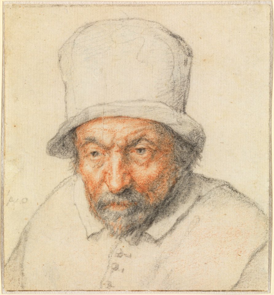 Head of a Bearded Man in a Hat MET DP237978