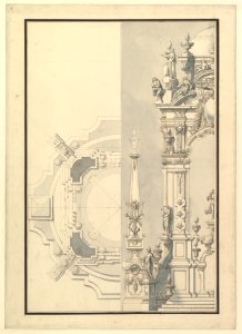 Half Elevation and Half Ground Plan for a Catafalque for an Electress Palatine MET DP820083