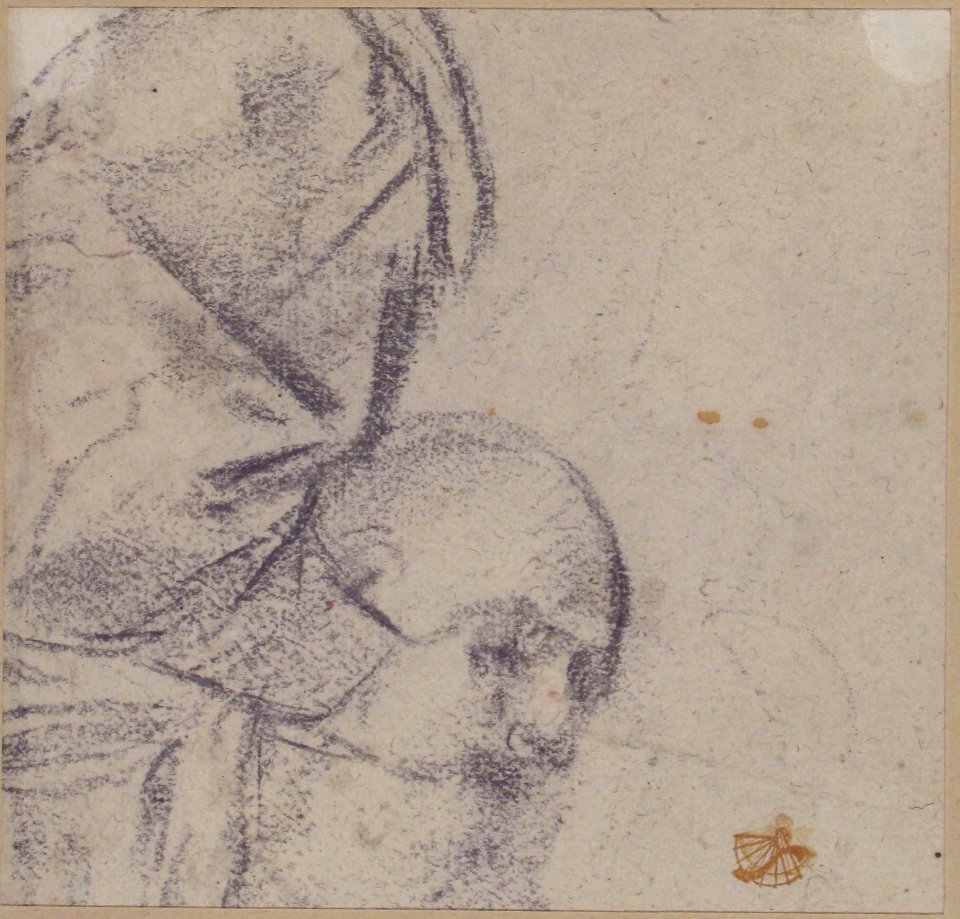 Head of a Bearded Man Looking to Upper Right (recto); Head of an Old Man and a Drapery Study (verso) MET 1979.24 VERSO